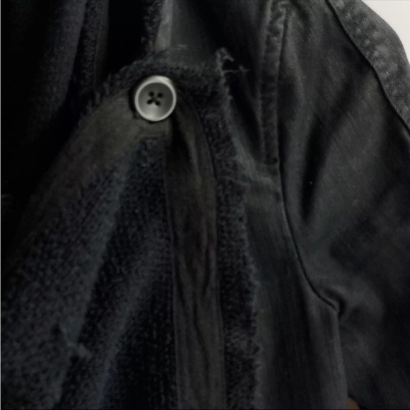 Free People Drape Front Coated Motorcycle Biker Jacket Black Women’s size 4 - Picture 10 of 16